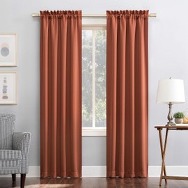 Sun Zero Easton - Panel de Cortina oscurecedora con Bolsillo para Barra de Ahorro de energía, 40 x 95 Pulgadas, Terracota