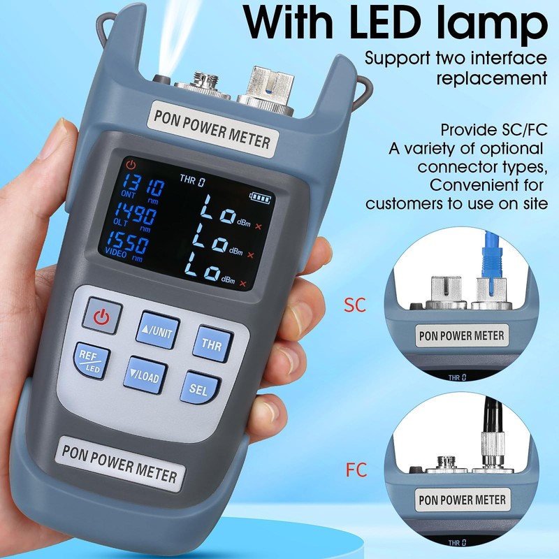Fiber Optic PON Optical Power Meter A-330U SCUPC FCUPC Interface