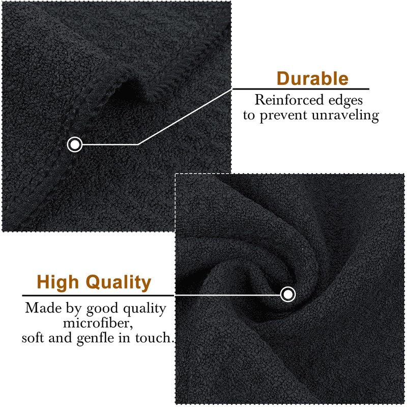 VIVOTE Microfibre Tea Towels, 40 x 60 cm, Black Kitchen