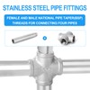 ERGAOBOY 1 Piece 304 Stainless Steel 1" BSP Female 4-Way