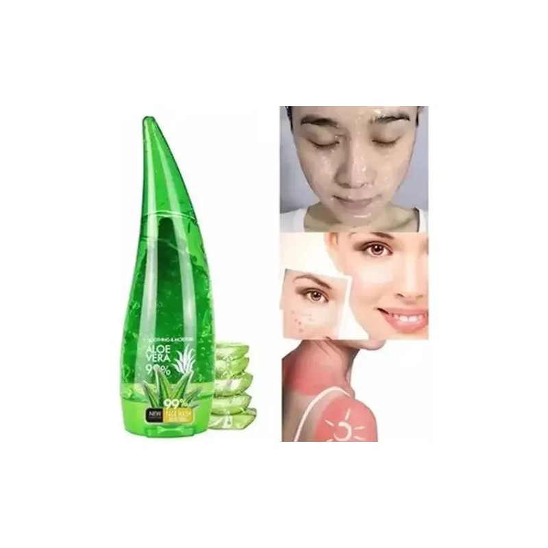 Gel Facial Aloe Vera 99% Antiarrugas Cicatrices Libre de Parabenos