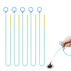 dinghaole 5 Stück Abflussspirale Reinigungsschaken Sticks, Abflussreiniger Spirale, Reinigungsbürsten für Abwasserkanäle, Flexibles Rohrreinigungsbürste Rohrbürste für Badezimme Steckloch Küche