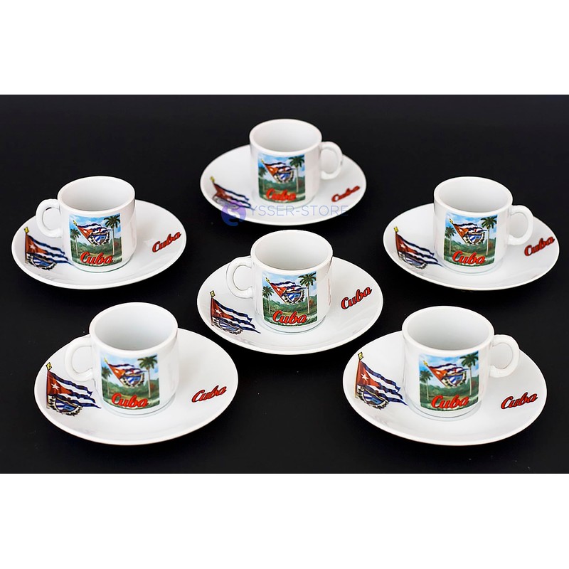 Generic Cuban Expresso Cup Set 6 cups 6 saucers Cuban