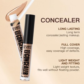 USHAS 2PCS Concealer Makeup, Lightweight, Full Coverage, Long Lasting, Conceals, Matte Liquid Foundation for Face, Eye, and Acne Scar Cover (S9, 2PCS)