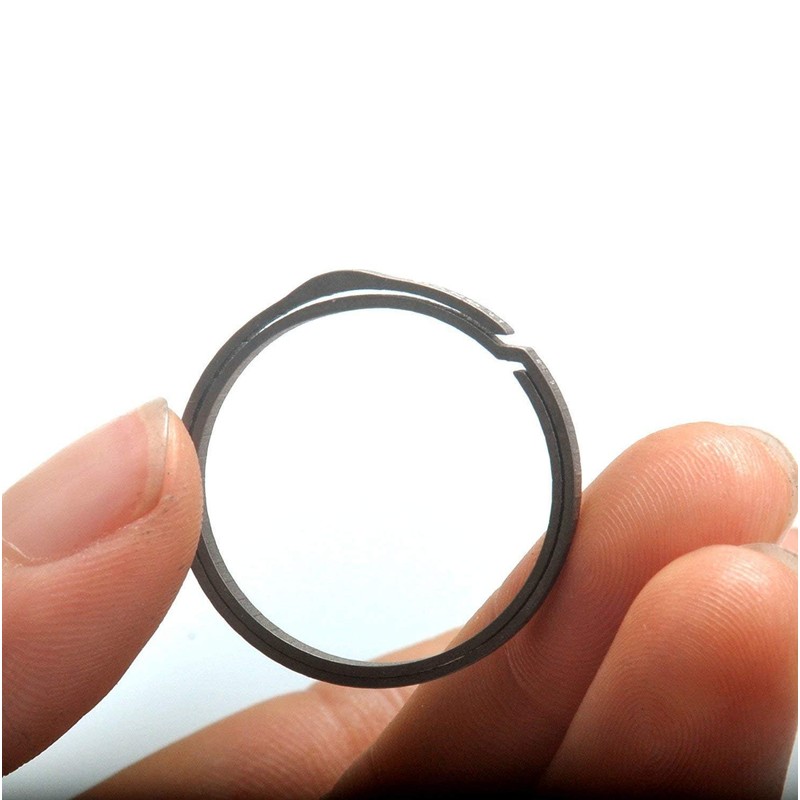 [TISUR] Titanium Key Ring, Men's, Side Push, Double Ring, Lightweight,