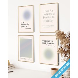 Modern Aura Poster Set Aura Pictures Aesthetic Style Preppy Room Decor Y2K Angel Number Poster Aesthetic Yoga Poster Beige Poster Green Manifestation 4 x A4