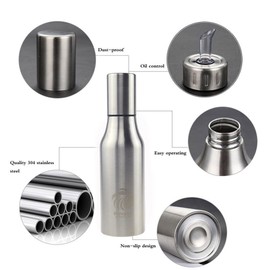 Novata Ölspender aus Edelstahl, auslaufsicher, Spender für Öl oder Essig, für Olivenöl, Sauce, Küchenhelfer (750 ml)