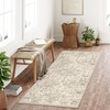 WondRg 2x6 Washable Neutral Runner Rug Beige Vintage Hallway Kitchen