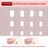 24 Piezas de Uñas Postizas a Presión, Uñas Falsas Cuadradas