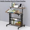 Hadulcet Stand Up Desk, Rolling Desk Adjustable Height, Mobile Standing