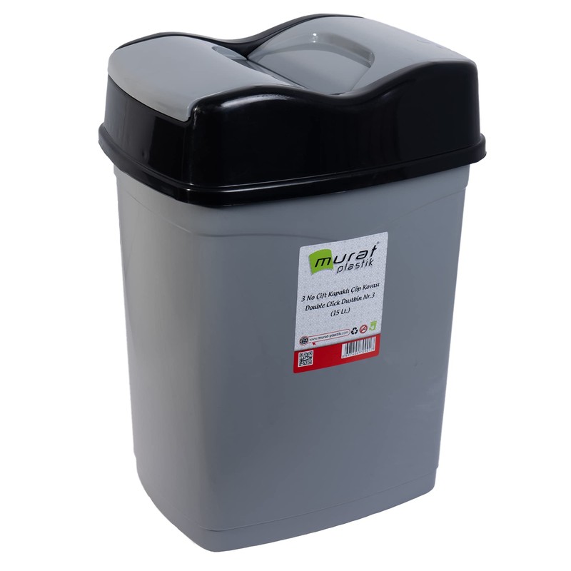 VR7 – 15 Liter Rubbish Bin, High-Grade Plastic Swing Bin