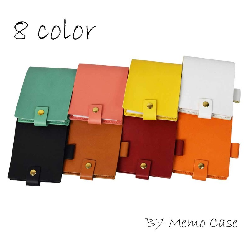 B7 Memo Paper Cover, Genuine Leather, Teapo Leather, with Pen