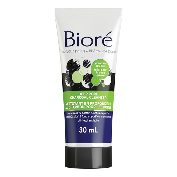 Bioré® Deep Pore Charcoal Cleanser, for Oily Skin, 30 mL