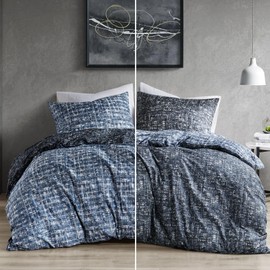 Comfort Spaces King Duvet Cover Set - Blue Bedding for All Season, Ultra Soft 3 Pieces Reversible Duvet Cover with 2 Matching Shams, Button Closure, Machine Washable, King/Cal King