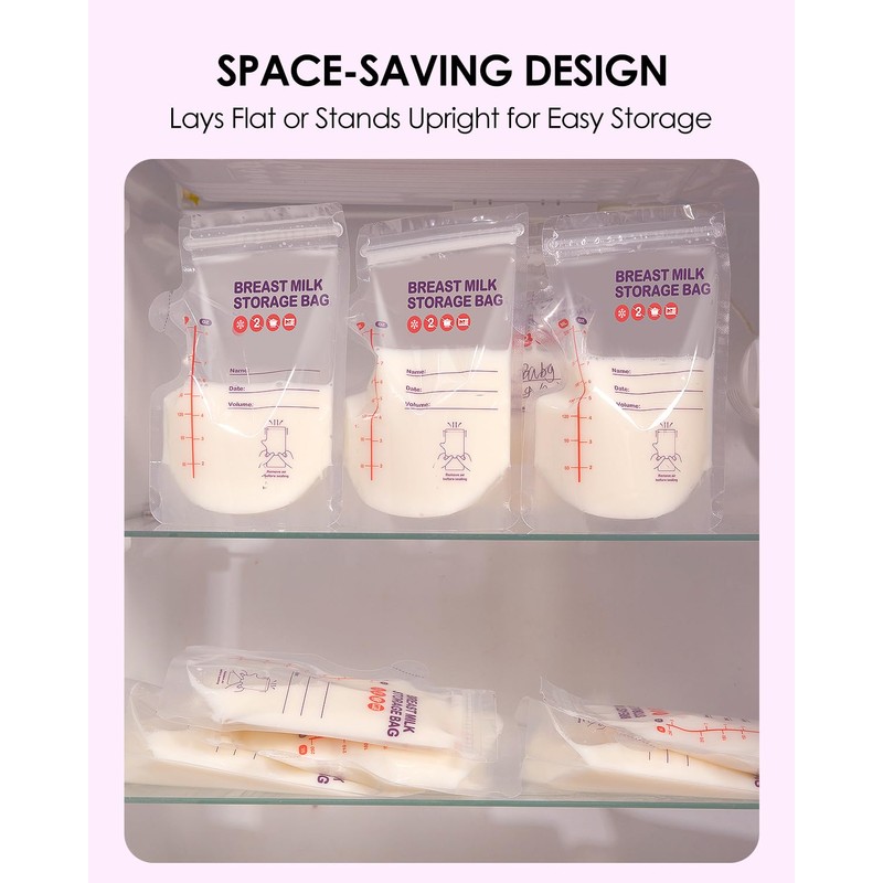 derimkcoa BPA-Free Breastmilk Storage Bags - 60 Pcs, 9 Ounce,