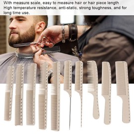 10Pcs Carbon Fiber Hair Combs Set Professional Hairdressing Comb with Measure Scale for Barber Hair Cutting(1#)