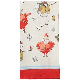MF Santa & Snowmen Linen Tea Towel