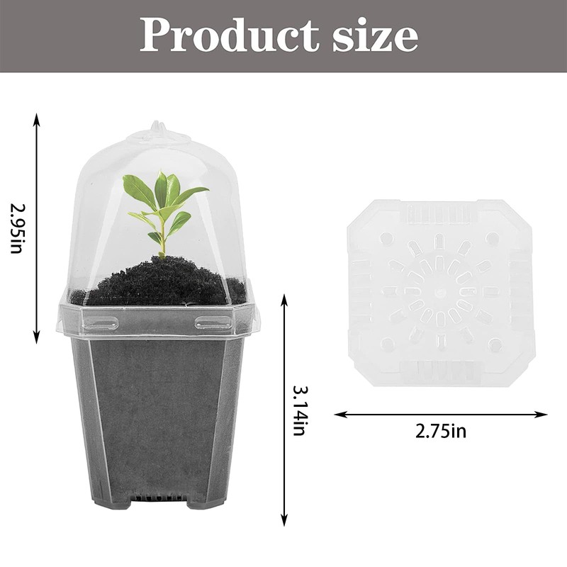 EBaokuup 30PCS Clear Plant Nursery Pots with Humidity Dome -
