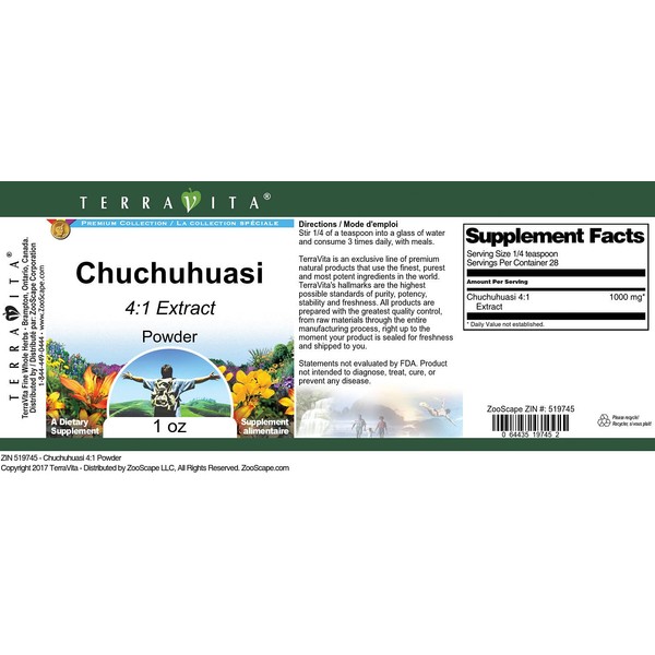 Chuchuhuasi 4:1 Powder (1 oz, ZIN: 519745) - 3 Pack