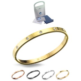 inSCINTILLE Women's Stainless Steel Gold / Silver / Black Rigid Bracelet Height 4/6/8 mm in Gift Box, Stainless Steel