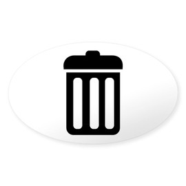 CafePress Trash Bin Sticker (Oval 50 pk)
