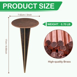 Zealor 12 Pack Permanent Property Line Markers, 7x3 Inch Boundary Markers for Property Land Survey Stakes Heavy Duty Brass Survey Pin for Home Depot Septic Tank Yard Paver Ground Landscape Surveying