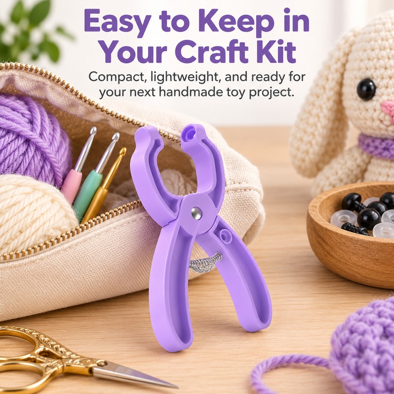 Safety Eye Installation Tool for Amigurumi – Fits 5–30mm Eyes