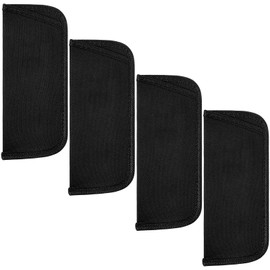 PEOVLVN 4 Pack Soft Glasses Case, Portable Cloth Eyeglass Case Soft Sunglasses Pouch Travel Sunglasses Case for Women Men Protective Reading Glasses Case (Black)