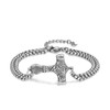 KINGWHYTE St Michael/St Christopher/Compass/Viking Bracelet 925 Sterling Silver Adjustable Medal