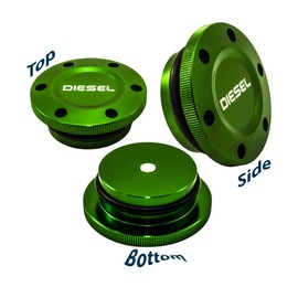 2013-2017 VMS Racing Mmagnetic Fuel Cap in Green Anodized Billet Aluminum Compatible with Dodge Ram Cummins Diesel and Ecodiesel 13 14 15 16 17 2013 2014 2015 2016 2017