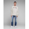 Jack & Jones Men’s Hoodie, Hooded Jumper with Logo, White