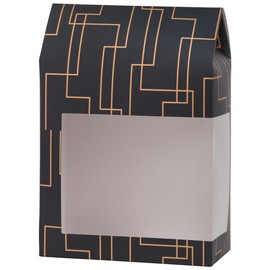 Hammont Gift Boxes - Beautiful, Tall Paper Boxes with Window | Gift Boxes for Parties, Holidays, Weddings, Birthdays etc. | Cupcakes, Cookies, Candies, and More | 8 Pack - Grey (5.5"x8.16"x2.5")