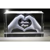 VIP-LASER 3D Glass Crystal with Engraving I Heart in Two