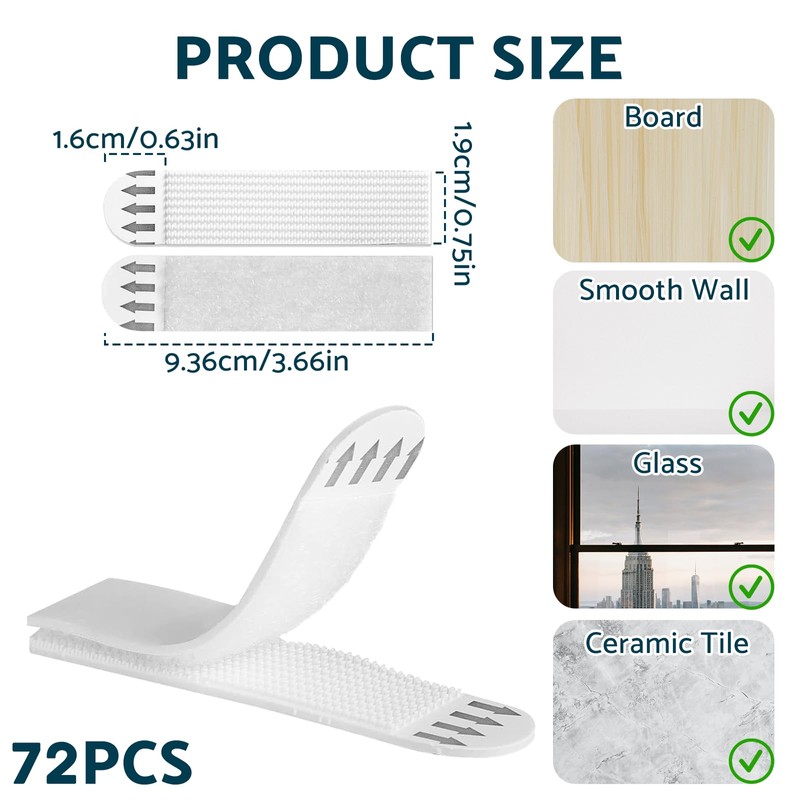 Leogony 72 Strips Photo Frame Stickers for Wall, No Damage