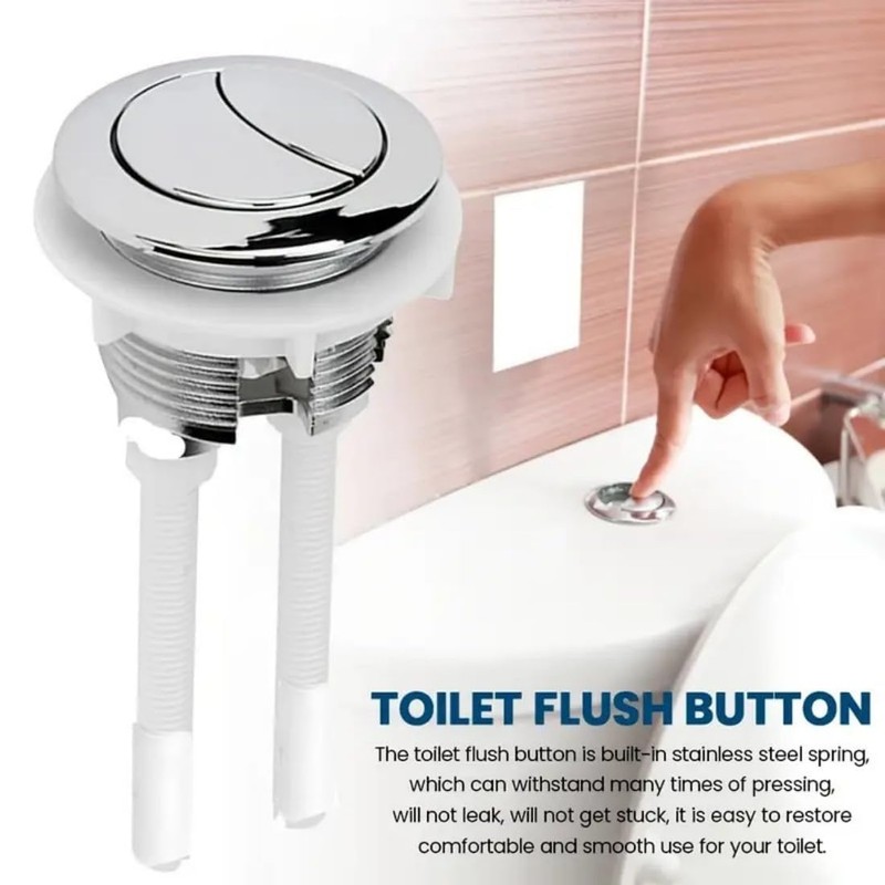 Toilet Push Button Flush Replacement, Dual Toilet Flush Button, Round