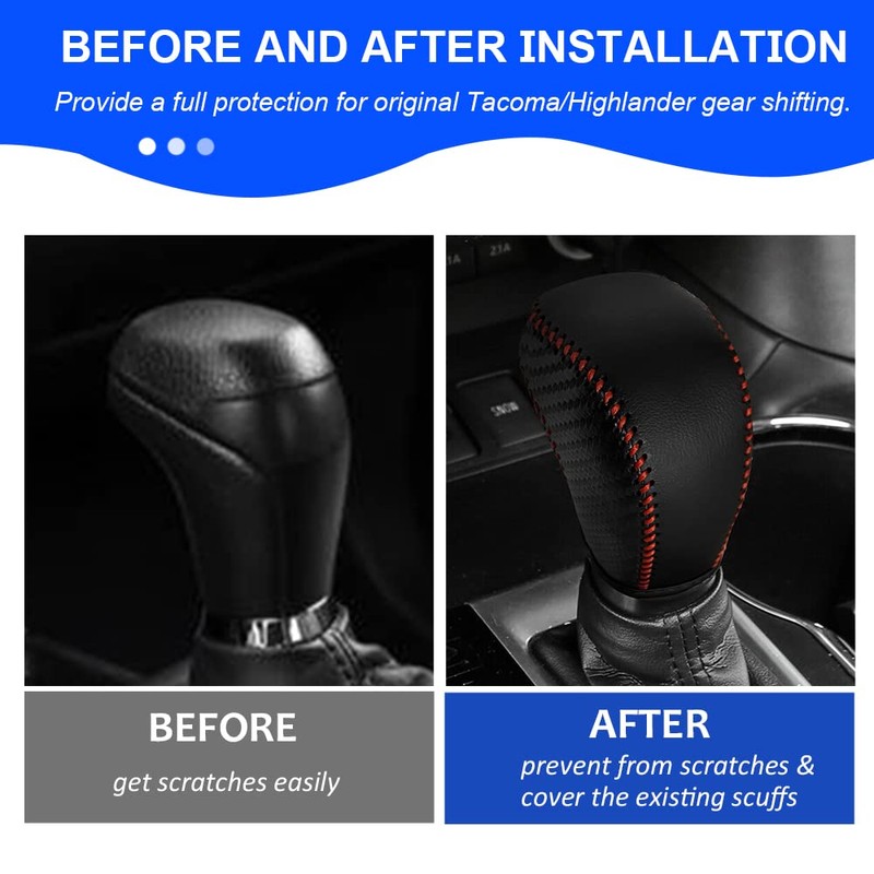 DEYTOP Gear Shift Knob Cover for Tacoma 2016-2023/ Highlander 2014-2019