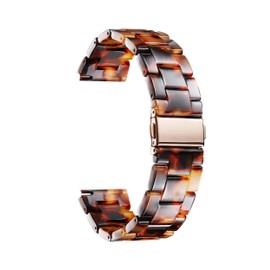 BINLUN Resin Watch Straps 12 14 16 18 20 22 mm for Women Replacement Watch Band 14 Colors Ladies Wrist Strap Smart Watch Bracelets, Amber,16mm