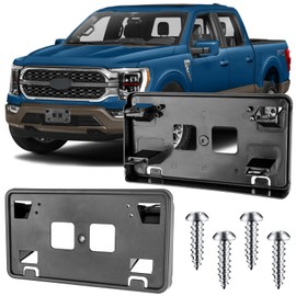 Jogscay License Plate Bracket Accessories for Ford F150 3.3L/5.0L 2021 2022 2023 2024, Front Bumper License Plate Holder Replacement Frame Black Mount