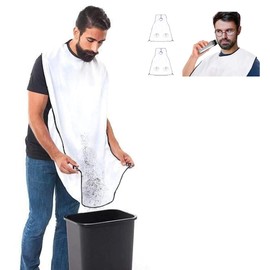 Beard Apron for Men with Suction Cup Apron for Shaving and Trimming Facial Hair Non-Stick Beard Layer White, D1578