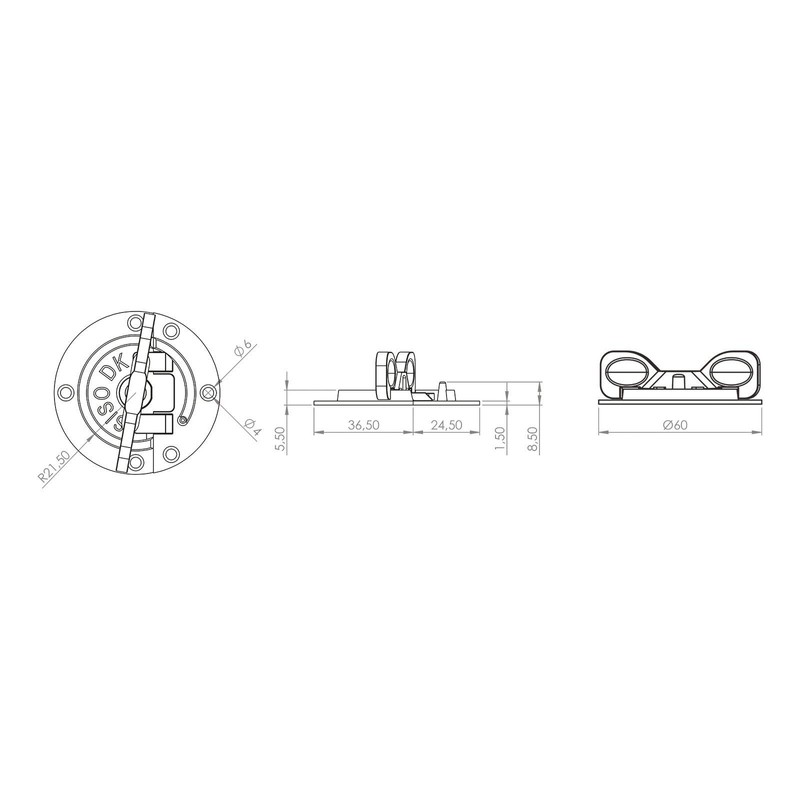 SO-TECH® Swivel Bolt Diameter 61 mm, Brass-Plated Steel, Worktop Connector,