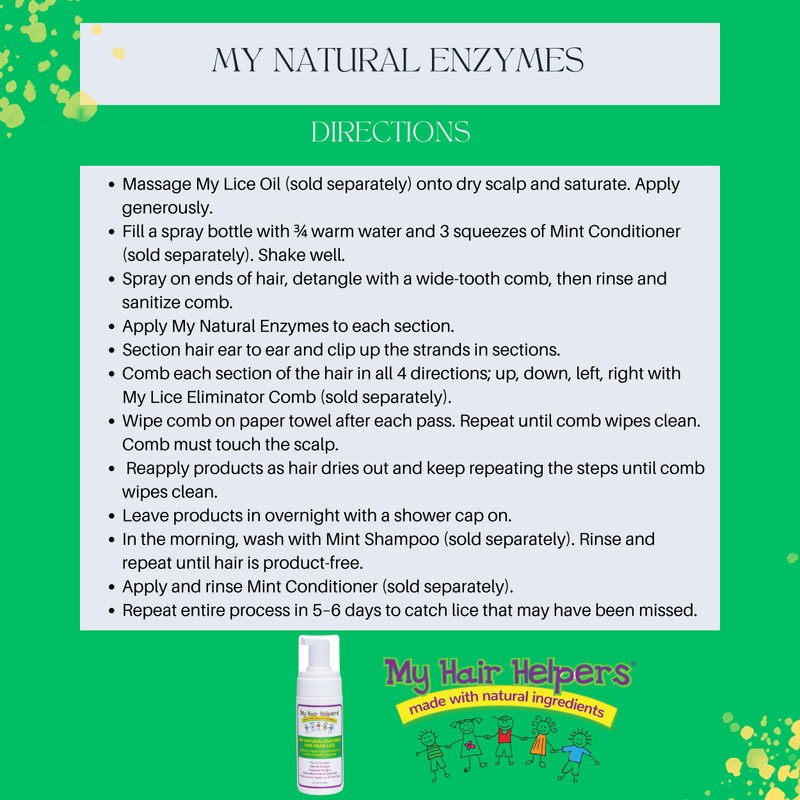 My Hair Helpers Natural Enzymes for Head Lice - Mousse