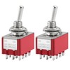 Heschen Miniature Toggle Switch, MTS-402, ON/ON, 4PDT 12 Pins, 2A