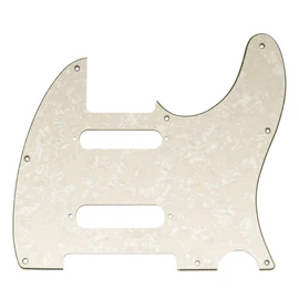 Musiclily Pro 8 Holes SS Guitar Tele Pickguard for USA/Mexico Fender Deluxe Nashville Telecaster Electric Guitar, 4Ply Aged White Pearl