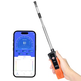 Digital Anemometer Heat Ray Wind Speed Meter 0.3 - 40 m/s Air Flow Gauge 0 - 999, 900 CFM Temperature Measurement Telescopic Probe Linked to Smartphone Maximum Minimum Value Data Hold Indoor Outdoor