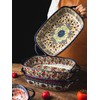 Bicuzat Vintage Style Pottery Bakeware Ceramic Casserole Dish Baking Pan