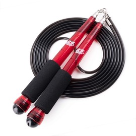 Buddy Lee Jump Ropes Rope Master Red Black Original Ball Bearing Jump Rope, 9” HD Plastic Handles. Perfect Jump Rope for Fitness, CrossFit Gym, Endurance Jumping, Cross Overs, Extreme Jumping
