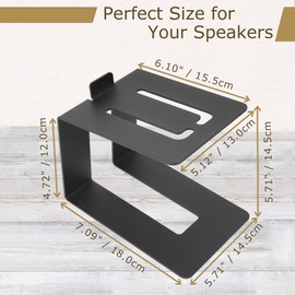 awagas 2Pcs Desktop Speaker Stands, Metal Speaker Riser Bookshelf Speaker Stands Pair, Studio Monitor Stands, Computer Gaming Desk Speaker Stands for Bookshelf Speakers, Free Up Space and Better Audio