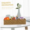 ABOOFAN Natural Seagrass Basket 3 Compartment Storage Box Elegant Desktop