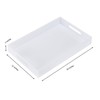 KEVLANG Glossy White Acrylic Serving Tray, 12x16Inch, Sturdy Kitchen Countertop
