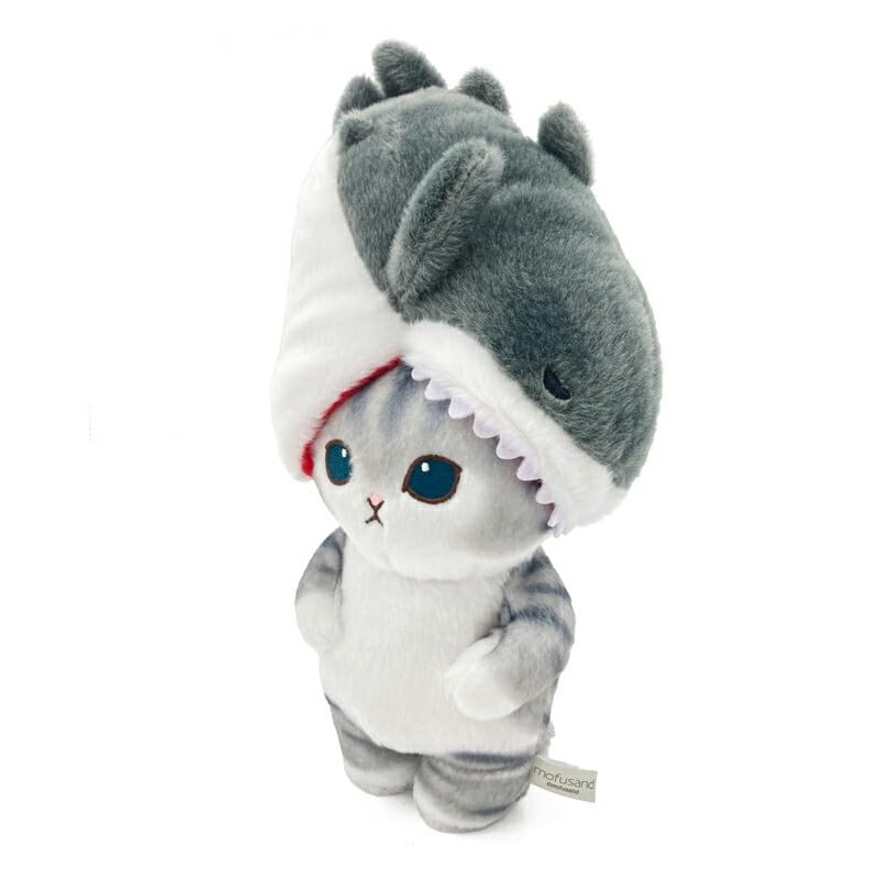 Sun Arrow mofusand Potetama Plush Toy Chewing Shark Nyan Gray
